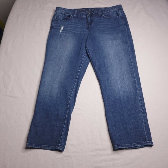 Simply Vera Vera Wang Womens Skinny Boyfriend Jeans 8 Distressed Medium Wash - Picture 4 of 7